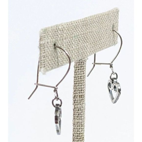 Heart Shaped James Avery Retired Dangle Earrings 925 Sterling Silver Scrolled - Picture 9 of 10